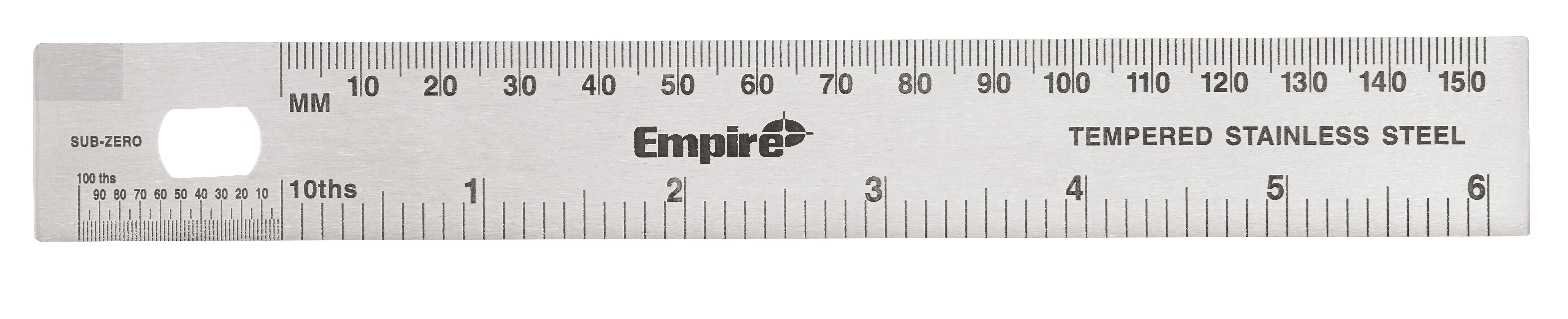 Milwaukee® Empire® 27303 Stiff Ruler, Graduations 1/64 in, 6-1/2 in L, Stainless Steel